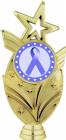 Gold 6 3/4" Periwinkle Ribbon Awareness Trophy Figure