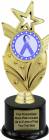 8 3/4" Periwinkle Ribbon Awareness Trophy Kit with Pedestal Base