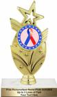 7 1/2" Red Blue Ribbon Awareness Trophy Kit