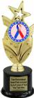 8 3/4" Red Blue Ribbon Awareness Trophy Kit with Pedestal Base