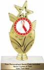 7 1/2" Red White Ribbon Awareness Trophy Kit