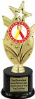 8 3/4" Red Yellow Ribbon Awareness Trophy Kit with Pedestal Base