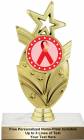 7 1/2" Red Ribbon Awareness Trophy Kit