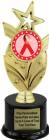 8 3/4" Red Ribbon Awareness Trophy Kit with Pedestal Base