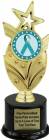 8 3/4" Teal Ribbon Awareness Trophy Kit with Pedestal Base