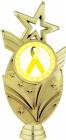 Gold 6 3/4" Yellow Ribbon Awareness Trophy Figure