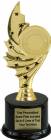 8 1/2" Black / Gold 2" Insert Holder Trophy Kit with Pedestal Base