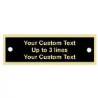 7/8" x 2 3/4" Black Brass Custom Name Plate with Holes
