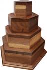 Genuine Walnut Hexagonal 4-tier Trophy Base 14 7/8