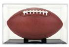 Clear Football BallQube Display Case with Grandstand Holder