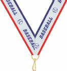 7/8" x 32" Baseball Neck Ribbon with Snap Clip