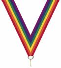 7/8" x 32" Rainbow Neck Ribbon with Snap Clip