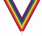 1 1/2" x 32" Rainbow Neck Ribbon with Snap Clip