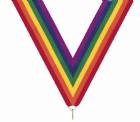 1 1/2" x 32" Rainbow Neck Ribbon with Snap Clip