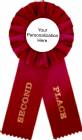 Red 2nd Place Rosette Ribbon with Custom Insert