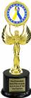 9 1/2" Blue Yellow Ribbon Awareness Trophy Kit with Pedestal Base