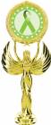 Gold 7 1/2" Lime Green Ribbon Awareness Trophy Figure