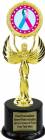 9 1/2" Light Blue Pink Ribbon Awareness Trophy Kit with Pedestal Base