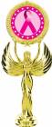 Gold 7 1/2" Pink Ribbon Awareness Trophy Figure