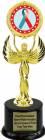 9 1/2" Red Teal Ribbon Awareness Trophy Kit with Pedestal Base