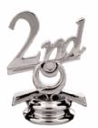 2nd Place 2 1/2" Trophy Trim Piece Silver
