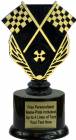 6 3/4" Black / Racing Trophy Kit with Pedestal Base