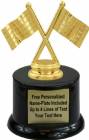 4 1/2" Race Cross Flag Trophy Kit with Pedestal Base