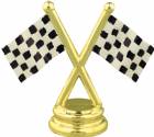 Color 2 1/2" Race Cross Flag Gold Figure Trim