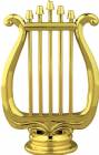 4" Music Lyre Gold Trophy Figure