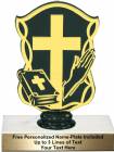 5 3/4" Black / Gold Cross Trophy Kit