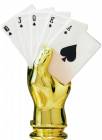 5" Color Poker Hand Gold Trophy Figure