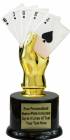 7" Color Poker Hand Trophy Kit with Pedestal Base