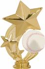 5 1/4" Baseball 3 Star Spinning Gold Trophy Figure