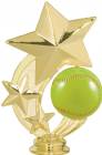 5 1/4" Softball 3 Star Spinning Gold Trophy Figure