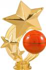 5 1/4" Basketball 3 Star Spinning Gold Trophy Figure