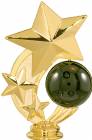5 1/4" Bowling 3 Star Spinning Gold Trophy Figure