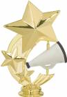 5 1/4" Cheerleading 3 Star Spinning Gold Trophy Figure