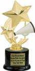 7 1/4" Cheerleading Star Spinning Trophy Kit with Pedestal Base