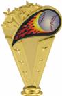 6" Colored Flame Baseball Gold Trophy Figure