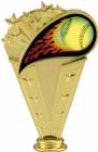 6" Colored Flame Softball Gold Trophy Figure