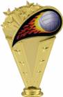 6" Colored Flame Volleyball Gold Trophy Figure
