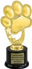 7" Gold Paw Trophy Kit with Pedestal Base