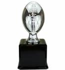 17 1/2" Silver Finish Lifesize Football Resin Trophy Black base