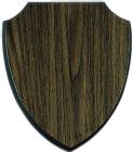 6 1/8" x 7 3/4" Walnut Finish Shield Plaque Blank