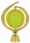 6" Color Soft Swirl Softball Spinner Gold Trophy Figure