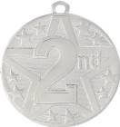 2" Silver 2nd Place StarBurst Series Medal