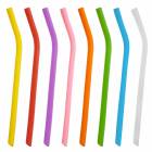 Silicone Reusable Drinking Straw 10" 8-colors Small