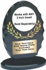Black / Gold 6 3/8" Standing Oval Trophy