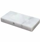 White Marble Trophy Base 2 1/2" x 5" 2 Hole