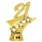 2 1/4" Gold "21" 3-Star Year Date Trophy Trim